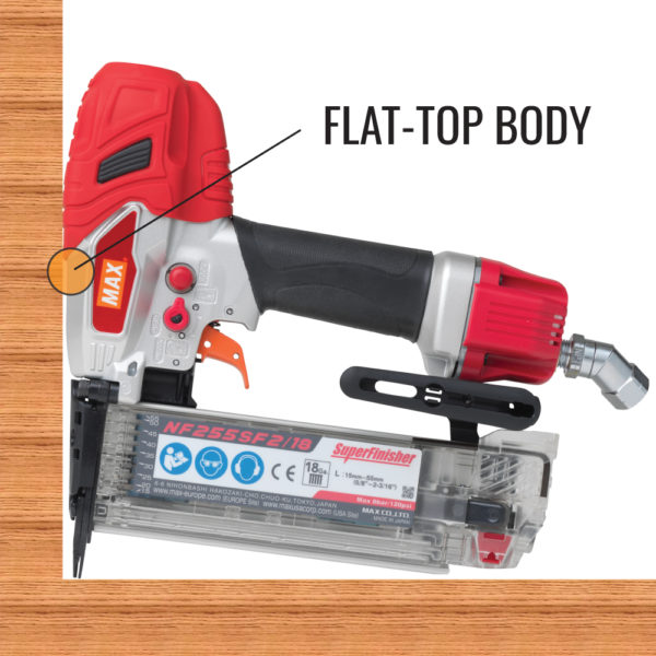 NF255SF2-18-FLAT-TOP-BODY-1.jpg nf255sf2-18-flat-top-body-1 - NF255SF2/18 Max 18ga Brad Nailer Pro to 2-1/8"