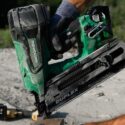 nr3675dd-in-action-front-view - Metabo HPT NR3675DD MultiVolt 36V 3-1/2in 21 deg Cordless Duplex Nailer
