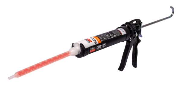 CDT10S Manual Dispensing Tool with SET-XP10 High-Strength Epoxy Adhesive 8.5 oz. single cartridge Simpson Strong-Tie SET-XP10 SET-XP 8.5 oz. High-Strength Epoxy Adhesive Cartridge w/ 1 Nozzle and Extension product image