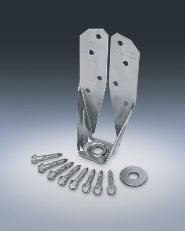 Simpson Strong-Tie DTT2Z DTT ZMAX Galvanized Deck Tension Tie for 2x with 1-1/2 in. SDS Screws dtt2ss w20sds colorbkgd layer-scaled - Simpson Strong-Tie DTT2Z DTT ZMAX Galvanized Deck Tension Tie for 2x with 1-1/2 in. SDS Screws