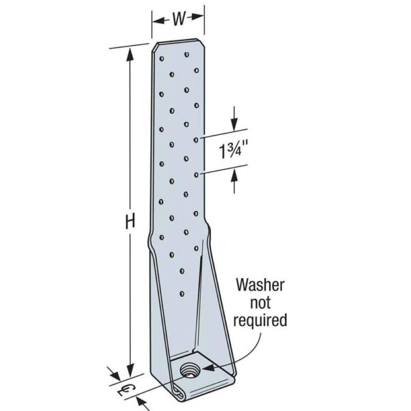 Simpson Strong-Tie HTT5 11-Gauge Galvanized Heavy Tension Tie, 16 in. (3) HTT5