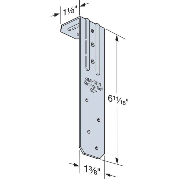 Simpson-Strong-Tie-SSP-18-Gauge-Galvanized-Single-Stud-Plate-(3) Simpson Strong-Tie SSP 18-Gauge Galvanized Single Stud Plate product image