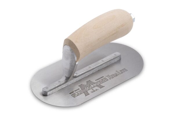 5d8bab72cb75081924a7aacc.jpg MXS754FR Marshalltown 7 1/2 X 4 Fully Rounded Wall Form Trowel-Wood Handle product image