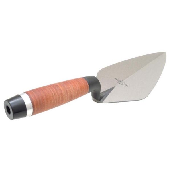 Mars 33L12 Brick Trowel- Leather Handle (4) 33L12 Marshalltown 12in Brick Trowel London Pattern-Leather Handle product image