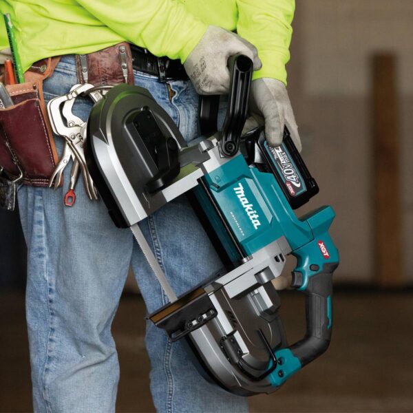 Makita GBP01M1 Action Shot 2 GBP01M1 40V max XGT Brushless Cordless Deep Cut Portable Band Saw Kit (4.0Ah) product image