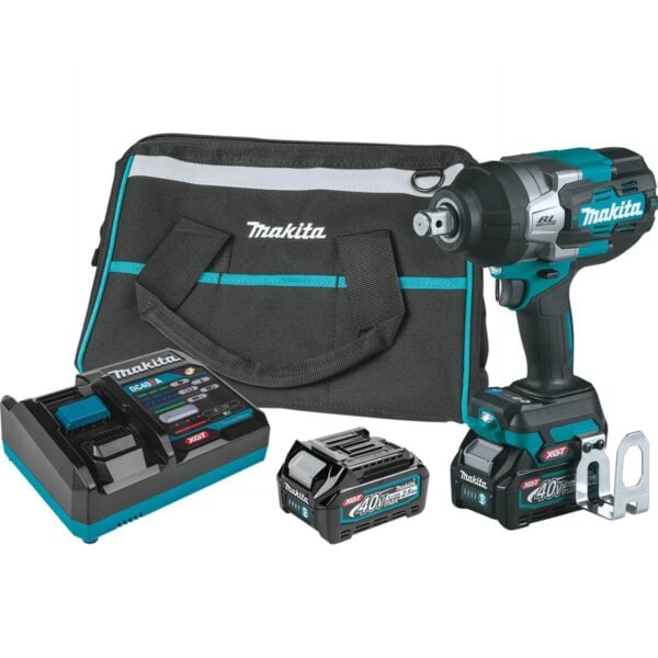 Makita GWT01D 40V XGT 3/4in Sq. Drive Impact Wrench Kit 4-Speed High-Torque w/ Friction Ring Anvil 2.5Ah