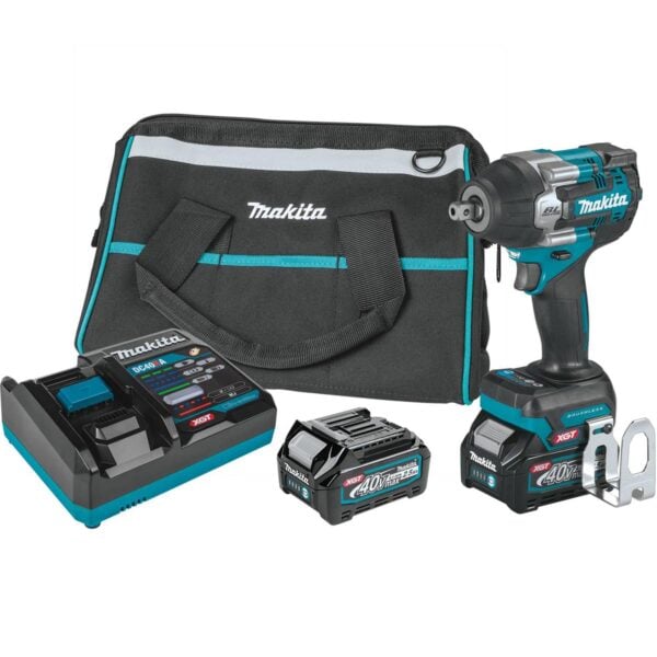 Makita GWT08D 40V XGT 1/2in Impact Wrench Kit w/ Detent Anvil Brushless Cordless 4-Speed Mid-Torque Sq. Drive 2.5Ah