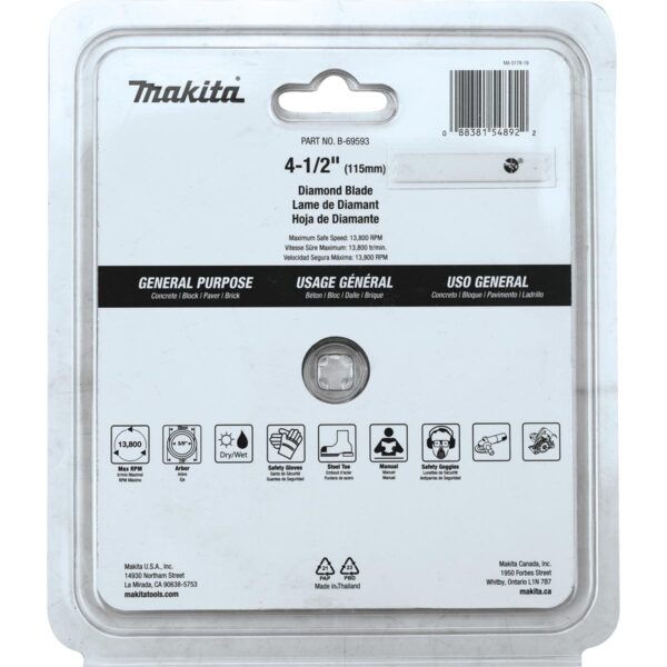 b-69593-2 Makita 4-1/2" Segmented Diamond Blade