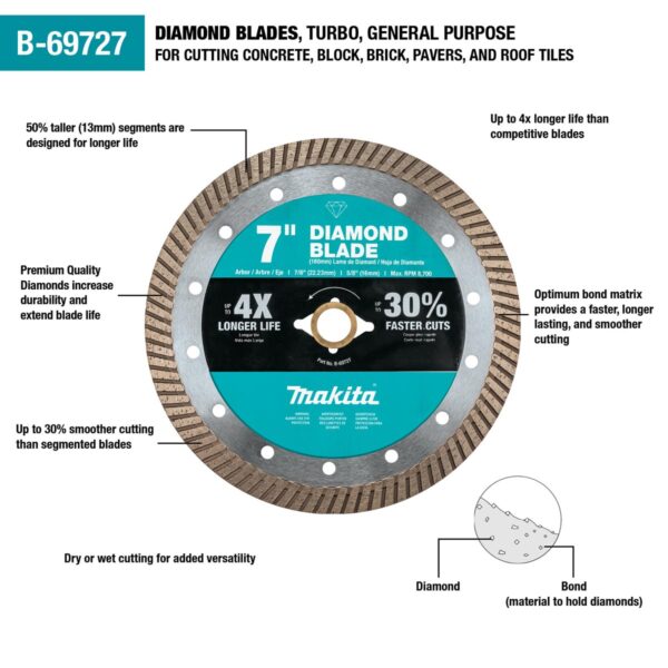 b-69727-2 B-69727 7 Diamond Blade Turbo General Purpose product image