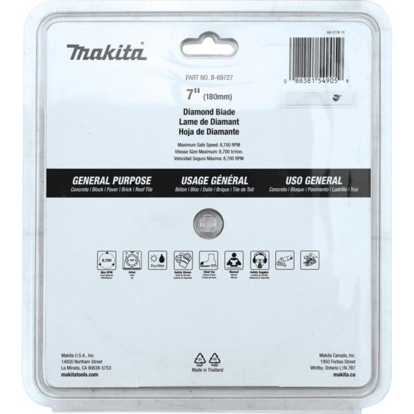 b-69727-4 Makita 7" Turbo Diamond Blade