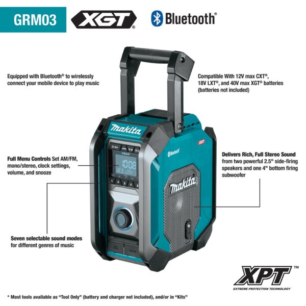 GRM03 40V max XGT Cordless Bluetooth Job Site Radio, Tool Only product image