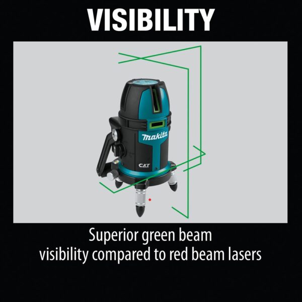 SK209GDZ 12V max CXT Lithium‑Ion Cordless Self‑Leveling Multi‑Line/Plumb Point Green Beam Laser, Tool Only product image