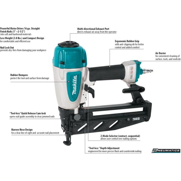 AF601 16 Gauge, 2‑1/2" Straight Finish Nailer product image
