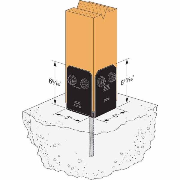 Simpson-Strong-Tie-APVB66DSP-Decorative-Post-Base-Side-Plate-(8) APVB66DSP