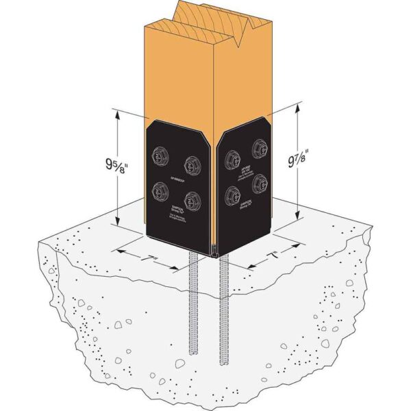Simpson-Strong-Tie-APVB88DSP-Decorative-Post-Base-Side-Plate-for-8x8-posts-with-Z-MAX-Powder-Coating-(8) APVB88DSP