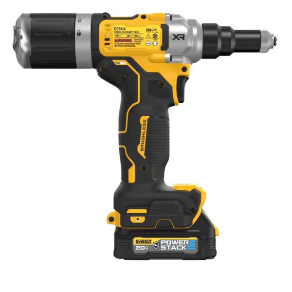 5ab6bdb43c6fa52840af95af3abb6946ff5cb97b Dewalt DCF414GE2 20V MAX XR Brushless Cordless 1/4" Rivet Tool Kit W/ Dewalt Power Stack product image