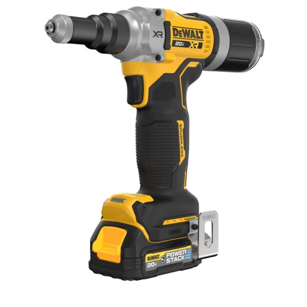 d952b9ec6cc125c899be9bd17b035514aa186b23 Dewalt DCF414GE2 20V MAX XR Brushless Cordless 1/4" Rivet Tool Kit W/ Dewalt Power Stack product image