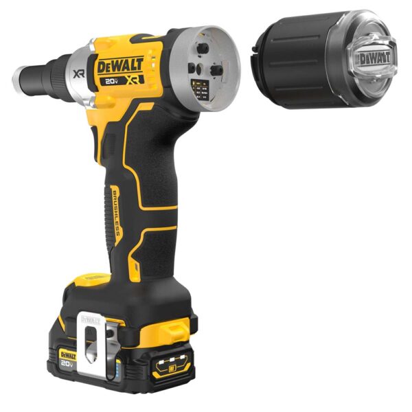 deebaa6a80cfa5dc5453449421dab192a21ec7e9 Dewalt DCF414GE2 20V MAX XR Brushless Cordless 1/4" Rivet Tool Kit W/ Dewalt Power Stack product image