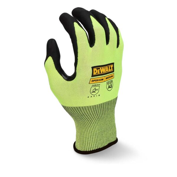 dte3shsh2wxttvq339km DEWALT DPG833T Hi-Vis HPPE A2 Cut Touchscreen Glove Tagged product image