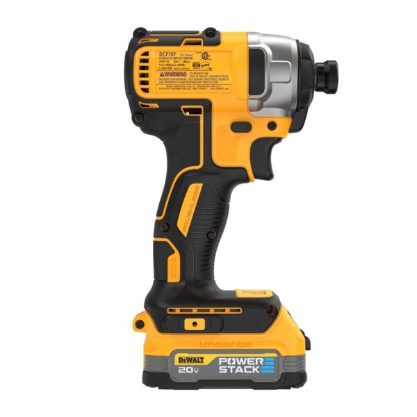 f15ecbfdd8849c5522a0b4576b2c9969c7b11fcb Dewalt DCF787E1 20V Max 1/4" Brushless Impact Driver Kit product image