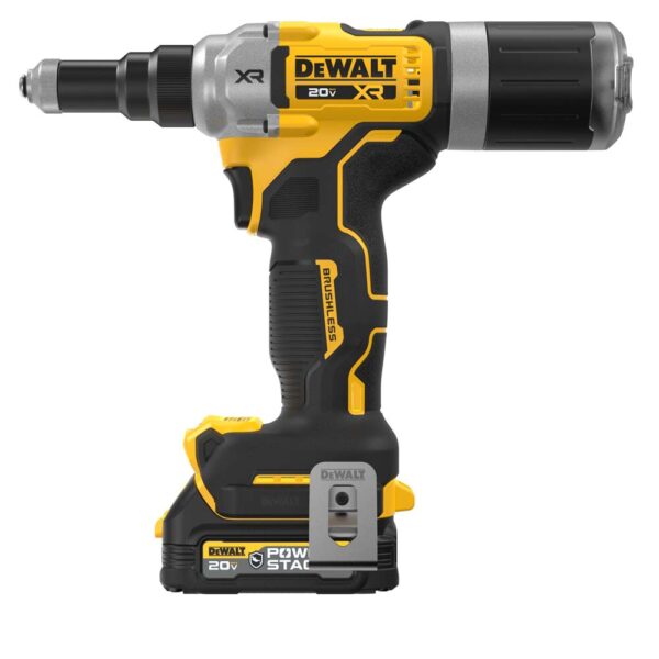 f7224e607200399ec61ac44f3ecc7990e2275430 Dewalt DCF414GE2 20V MAX XR Brushless Cordless 1/4" Rivet Tool Kit W/ Dewalt Power Stack product image