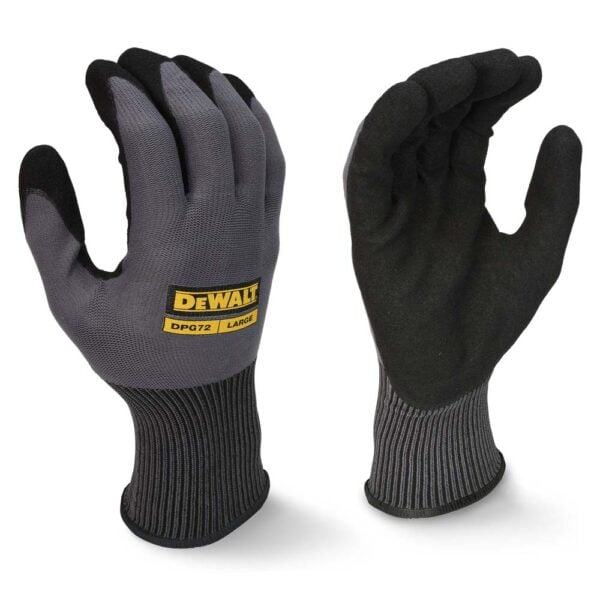 DeWALT Box of 12 Pair Rubber Coated Gripper Safety Gloves DPG70