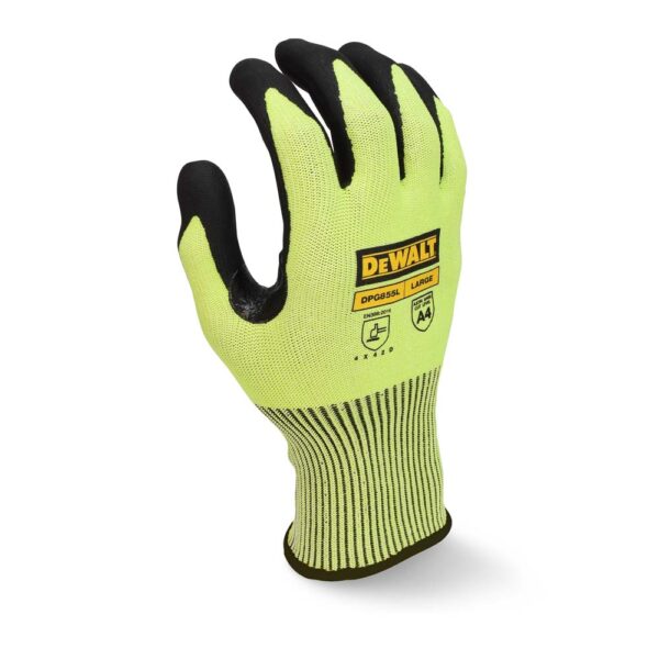 udlyejnpmpe9eitvpfwa DEWALT DPG855 Hi-Vis HPPE Fiberglass Cut Glove product image