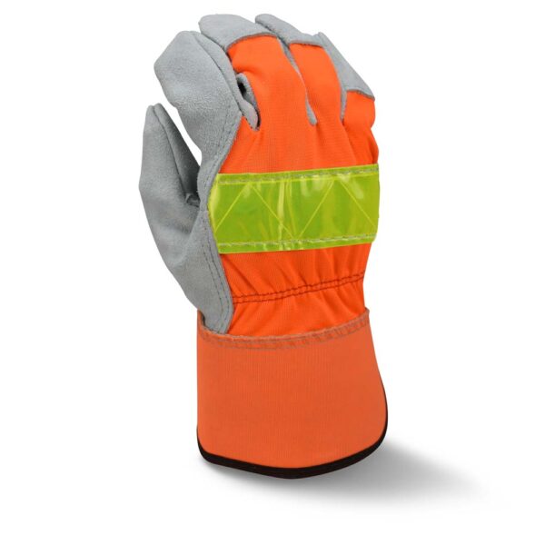 bqhgkjh3wwmcoykytrr3 Radians RWG3200HV High Visibility Regular Shoulder Gray Split Cowhide Leather Palm Glove product image