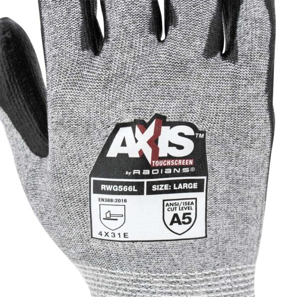 qdynmjxmrbrpxugvzn0x Radians RWG566 AXIS Cut Protection Level A5 Touchscreen Work Glove product image