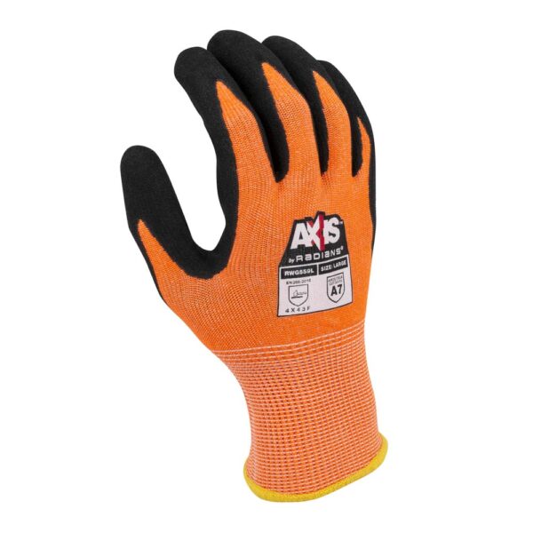 zkolizntcqjhf44vjkks Radians RWG559 AXIS Cut Protection Level A7 Sandy Nitrile Coated Glove product image