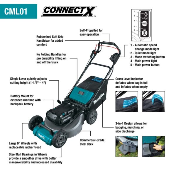 ab971e52-8c63-4944-bb61-368839c3ce46_cml01z_fc_1500px CML01Z 40V max ConnectX Brushless 21" Self‑Propelled Commercial Lawn Mower, Tool Only product image