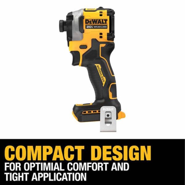 DeWalt-DCF850E1_03 Dewalt DCF850E1 20V Max Atomic Brushless Cordless 3-Speed 1/4" Impact Driver Kit with Powerstack Battery product image