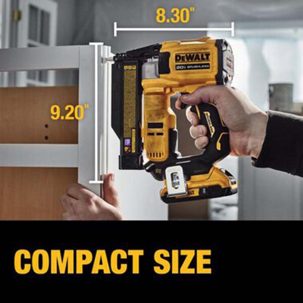 dewalt-atomic-compact-series-20v-max-pin-nailer-23-gauge-kit-dcn623d1-detail-view-14 Dewalt DCN623D1 Atomic Compact Series 20V Max Brushless Cordless 23 Ga. Pin Nailer Kit product image