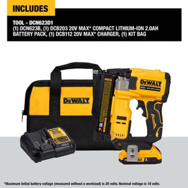 dewalt-atomic-compact-series-20v-max-pin-nailer-23-gauge-kit-dcn623d1-detail-view-15 Dewalt DCN623D1 Atomic Compact Series 20V Max Brushless Cordless 23 Ga. Pin Nailer Kit product image