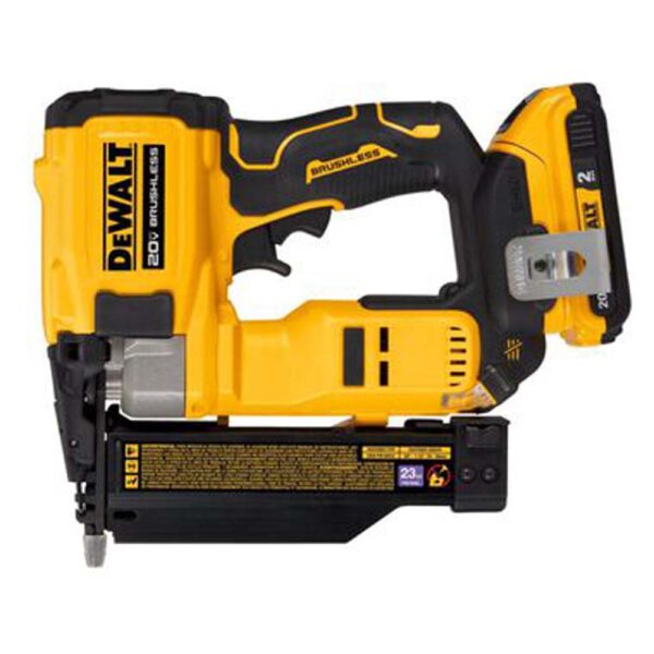 dewalt-atomic-compact-series-20v-max-pin-nailer-23-gauge-kit-dcn623d1-detail-view-2 Dewalt DCN623D1 Atomic Compact Series 20V Max Brushless Cordless 23 Ga. Pin Nailer Kit product image