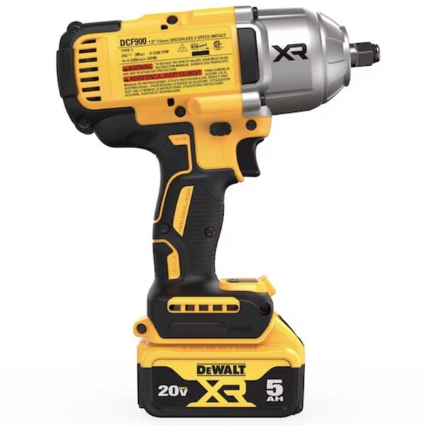 DCF900P2_4 Dewalt DCF900P2 20V Max 1/2" High Torque Impact Wrench Kit product image