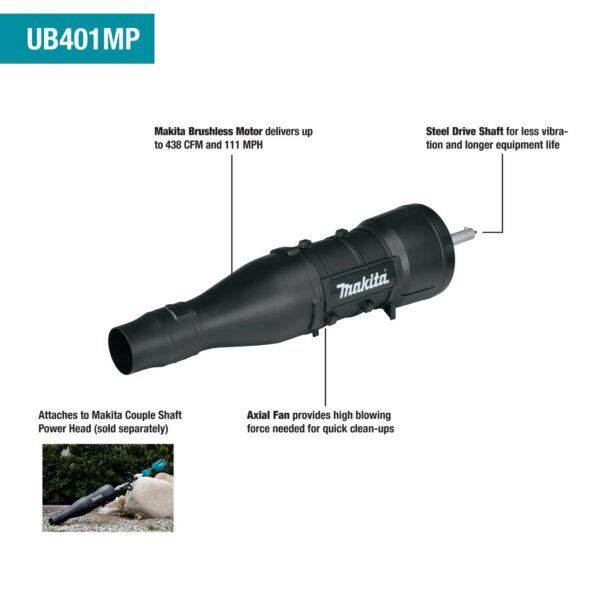 Makita UB401MP Feature Shot (call_outs) UB401MP Blower Couple Shaft Attachment product image