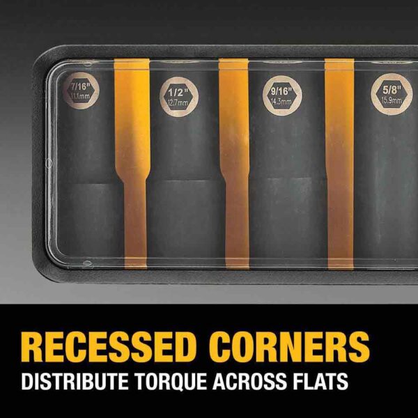 dewalt-38-in-10-piece-impact-ready-socket-set-dw22838-detail-view-4 DeWalt DW22838 Impact Socket Set, SAE, 3/8-Inch, 10-Piece product image