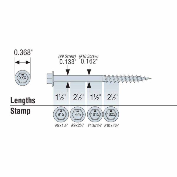 Simpson Strong-Tie SD10112R500 #10 x 1-12 In. Strong-Drive SD Connector Screw (2) Simpson Strong-Tie SD10212MB #10 x 2-1/2 In. Strong-Drive SD Connector Screw product image
