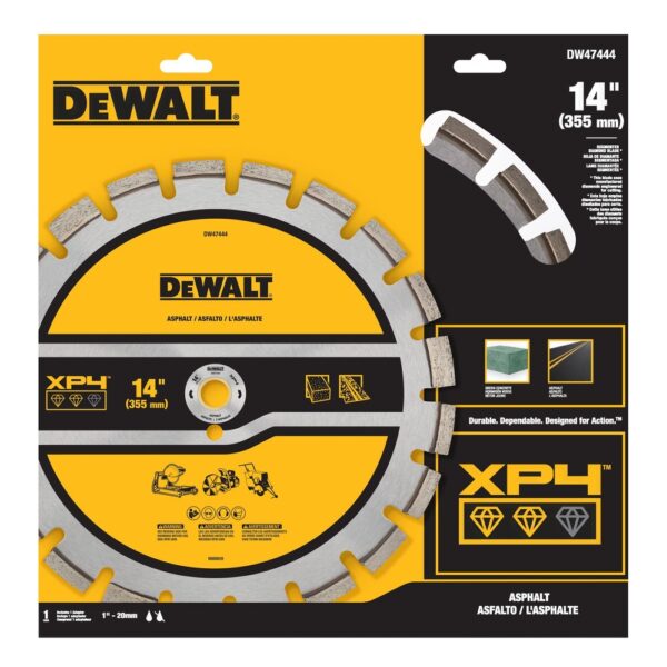 DW47444 packaging DeWalt DW47944 XP4 14in 355mm Asphalt Segmented Diamond Blades product image