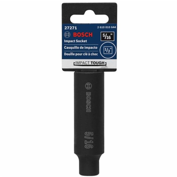 Bosch 27271 Impact Tough Deep Well Socket, 5/16 in, 1/2 in Shank, Single product image
