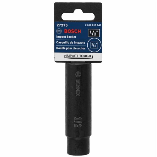 Bosch 27275 Impact Tough Deep Well Socket, 1/2 in Drive, 1/2 in Shank, Single product image
