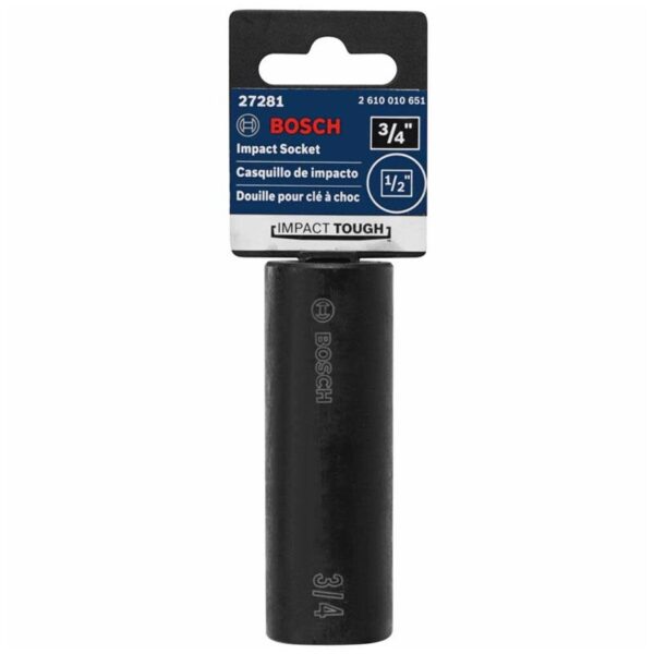 Bosch 27282 Impact Tough Deep Well Socket, 13/16 in, 1/2 in Shank, 1 Piece product image