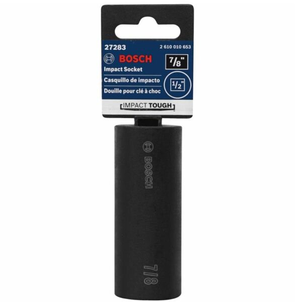 Bosch 27283 Impact Tough Deep Well Socket, 7/8 in, 1/2 in Shank, 1 Piece product image