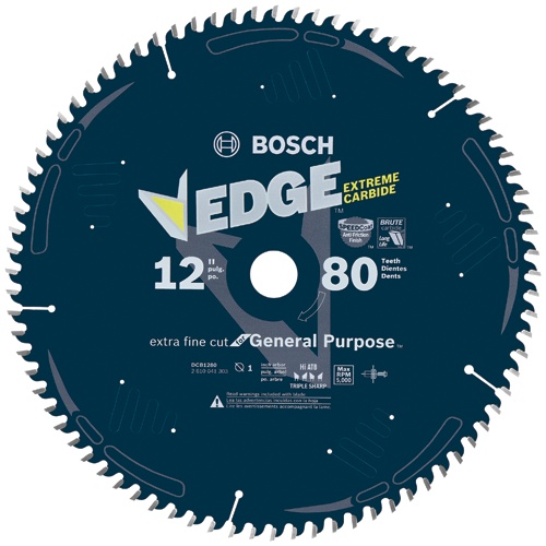 Bosch DCB1280 12 in 80-Tooth Edge Circular Saw Blade for Extra-Fine Finish, 1 in Arbor product image