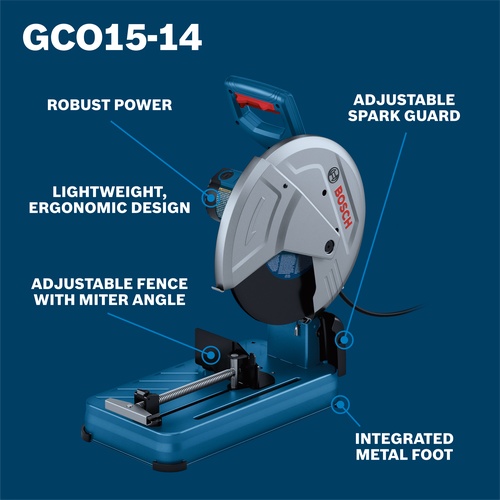 Bosch GCO15-14 15 Amp 14 in. Abrasive Cut-Off Machine, 4,100 RPM, 1 in. Arbor product image