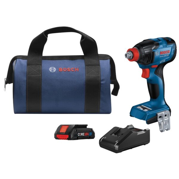 Bosch GDX18V-1860CB15 18V Connected-Ready Two-In-One 1/4 in Hex and 1/2 in Square Drive Impact Driver/Wrench Kit with CORE18V 4 Ah Battery product image