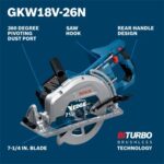 Bosch GKW18V-26N PROFACTOR 18V 7-1/4 in Rear Handle Circular Saw, Bare Tool product image