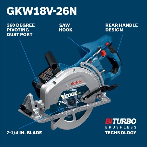 Bosch GKW18V-26N PROFACTOR 18V 7-1/4 in Rear Handle Circular Saw, Bare Tool product image