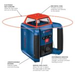 Bosch GRL2000-40HK REVOLVE2000 Self-Leveling Horizontal Rotary Laser Kit, Red Beam, Up to 2,000-ft Range, ±1/16 in at 100 ft, IP56 product image